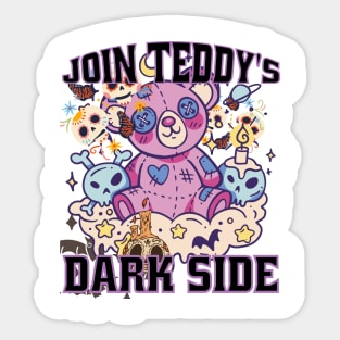 Creepy Cute Kawaii Goth Teddy Bear Sticker